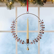 Load image into Gallery viewer, Winterberry Hanging Holiday Candle Wreath