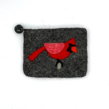 Load image into Gallery viewer, Cardinal Felt Coin Purse: Charcoal