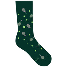 Load image into Gallery viewer, Socks that Support Youth Sports - Medium (Green Tennis Rackets)