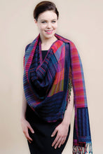 Load image into Gallery viewer, Kalya Wool & Cotton Shawl: Black & Silver