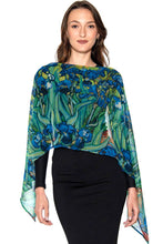 Load image into Gallery viewer, Aloka Cupro Floral Scarves: Sage & Indigo