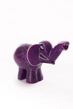 Load image into Gallery viewer, Purple Swirled Heart Soapstone Elephant