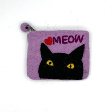Load image into Gallery viewer, Cat's Meow Felt Coin Purse - Heather Gray