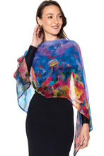 Load image into Gallery viewer, Aloka Cupro Floral Scarves: Sage & Indigo