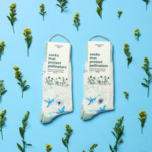 Load image into Gallery viewer, Socks that Protect Pollinators - Medium (Beige Hummingbirds)