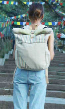 Load image into Gallery viewer, Natural Hemp Roll-Up Top Backpack