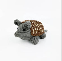 Load image into Gallery viewer, Armadillo Plush Toy – Fair Trade, Organic, Heirloom Soft Toy: Teal/Blue