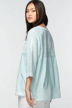 Load image into Gallery viewer, Ramani Embroidered Tops: White & Purple / L/XL