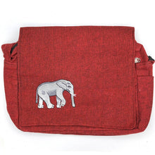Load image into Gallery viewer, Cotton Messenger Bag with Elephant - Orange