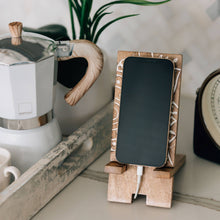 Load image into Gallery viewer, Vasai Mango Wood Phone Stand - Mandala *