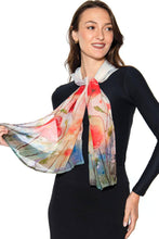 Load image into Gallery viewer, Aloka Cupro Floral Scarves: Sage & Indigo