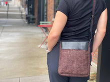 Load image into Gallery viewer, Vegan Recycled Inner Tube and Hemp Urban Crossbody Bag: Olive