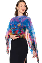 Load image into Gallery viewer, Aloka Cupro Floral Scarves: Sage & Indigo