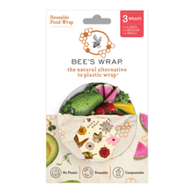 Load image into Gallery viewer, Bees Wrap Reusable Beeswax Food Wraps 3 Pack - Meadow Magic