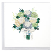 Load image into Gallery viewer, Quilled Hydrangea Wedding Bouquet Greeting Card