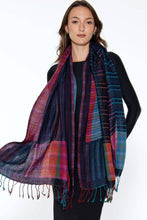 Load image into Gallery viewer, Kalya Wool & Cotton Shawl - Blue Multi