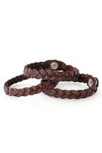 Load image into Gallery viewer, Brown Braided Leather Bracelet from Kenya