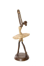 Load image into Gallery viewer, Golden Ballerina in Relevé Burkina Bronze Sculpture