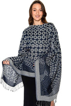 Load image into Gallery viewer, Kalya Wool & Cotton Shawl - Blue Multi