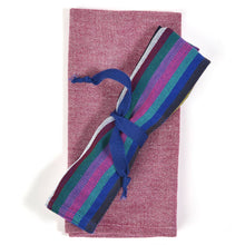 Load image into Gallery viewer, Zero Waste Artisan Made Utensil Wrap: Cobalt