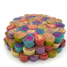 Load image into Gallery viewer, Salt Water Taffy Felt Swirl Trivet
