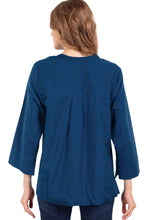 Load image into Gallery viewer, Jewel Tone Flax Linen Tunics: Denim Blue / S/M
