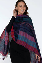 Load image into Gallery viewer, Kalya Wool & Cotton Shawl - Blue Multi