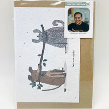 Load image into Gallery viewer, Growing Paper greeting card - Let's Stick Together: Plastic Sleeve