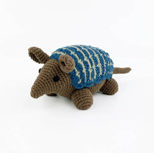 Load image into Gallery viewer, Armadillo Plush Toy – Fair Trade, Organic, Heirloom Soft Toy: Teal/Blue