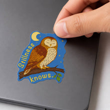 Load image into Gallery viewer, Barn Owl Sticker - Stillness knows. | Woodland Wisdom Collection