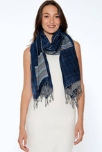 Load image into Gallery viewer, Kalya Wool & Cotton Shawl: Black & Silver