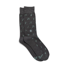 Load image into Gallery viewer, Socks that Support Music - Medium (Gray Music Notes)