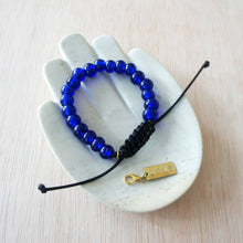 Load image into Gallery viewer, Adjustable Recycled Glass Bracelet - Black