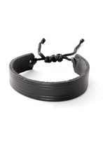 Load image into Gallery viewer, Black Adjustable Leather Bracelet from Kenya - Wide