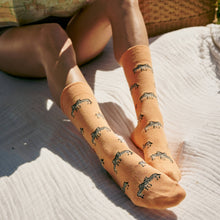 Load image into Gallery viewer, Socks that Protect Zebras - Medium (Orange Zebras)