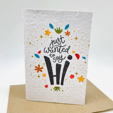 Load image into Gallery viewer, Growing Paper greeting card - Say Hi: Plastic Sleeve