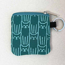 Load image into Gallery viewer, Fabric Earbuds Case - Earbuds Holder - Cat Print Mini Pouch: Black Cats