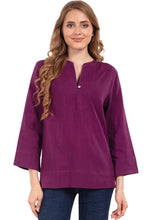 Load image into Gallery viewer, Jewel Tone Flax Linen Tunics: Denim Blue / S/M