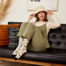 Load image into Gallery viewer, Socks that Give Books - Small (Ivory Hieroglyphics)