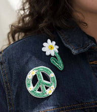 Load image into Gallery viewer, Bala Mani Beaded Peace Brooch Pin - Handmade