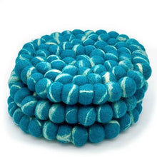 Load image into Gallery viewer, Blue Marble Felt Ball Trivet