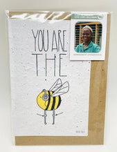 Load image into Gallery viewer, Growing Paper greeting card - Bee's Knees: Plastic Sleeve