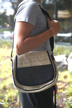Load image into Gallery viewer, Vegan Recycled Inner Tube and Hemp Saddle Bag - Olive Crossbody Bag