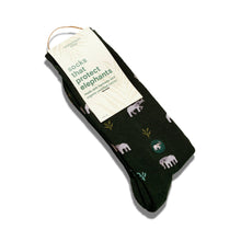 Load image into Gallery viewer, Socks that Protect Elephants - Medium (Green Elephants)