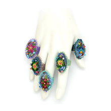 Load image into Gallery viewer, Beaded & Embroidered Flower Frida Rings