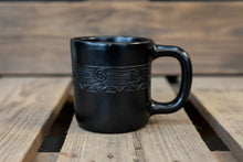 Load image into Gallery viewer, Black Ceramic Handled Mug with Etching