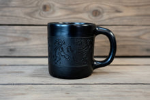 Load image into Gallery viewer, Black Ceramic Handled Mug with Etching