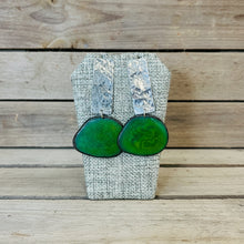 Load image into Gallery viewer, Rectangle with Tagua Post Earrings