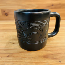 Load image into Gallery viewer, Black Ceramic Handled Mug with Etching