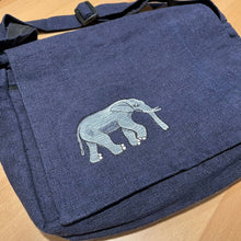 Load image into Gallery viewer, Cotton Messenger Bag with Elephant - Orange